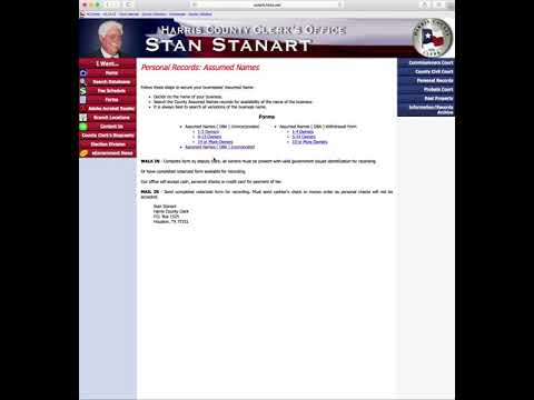 Come presentare un falso nome (DBA) di Harris County, Texas