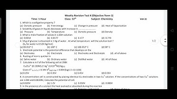 PSEB CHEMISTRY REVISION TEST 4 😁 #SOLUTION #ANSWERKEY