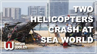 Two Helicopters Crash at Sea World | 7 News | 02-01-2023