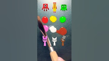 Sprunki Vs Number Blocks | color mixing #shorts #asmr #art