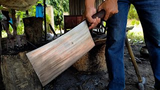 FORGING THE MOST INTERESTING GIANT MEAT CLEAVER KNIFE |HAND MADE BIGGEST CLEAVER EVER|