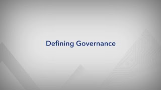 Defining Governance