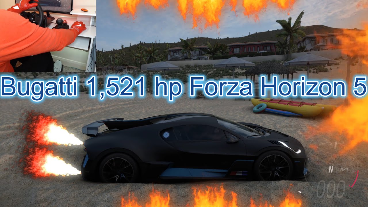 Bugatti Divo Horsepower 1,521 hp Forza Horizon 5 Logitech G920