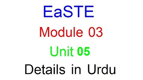 Module 3 | Unit 5 | EaSTE Training | QAED App |