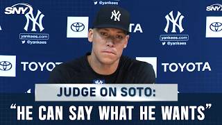 Aaron Judge on if he was surprised Juan Soto left Yankees for Mets for better chance to win | SNY