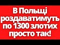 ШОК! В Польщі просто так роздаватимуть по 1300 злотих щомісячно!