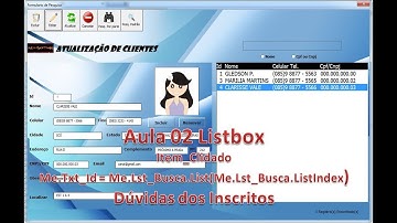 Formulário com Listbox Aula 02 - Edição de dados do listbox nos textboxes e comboboxs