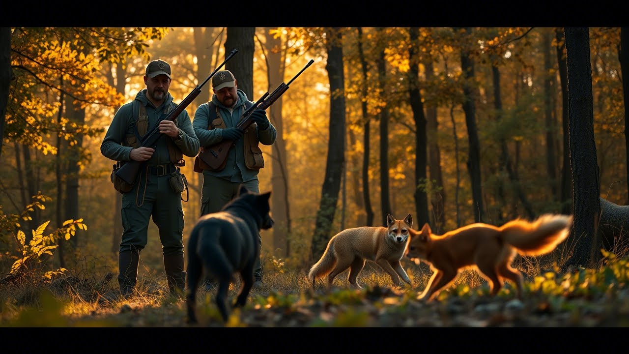 😿Orange cat saves an injured fox from the hands of fierce hunters!😿😿