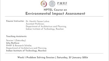 NPTEL Problem Solving Session - NOC24-AR03 Environmental Impact Assessment - Week 1