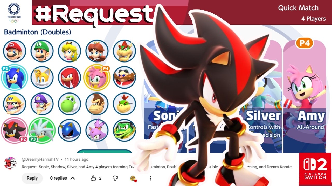 Sonic X Shadow VS Silver X Amy | MARIO AND SONIC AT TOKYO 2020 | Gameplay (4 Players)