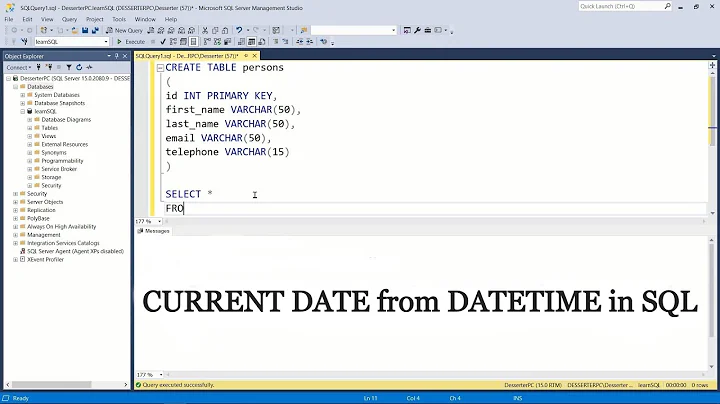 How to get DATE from DATETIME in SQL