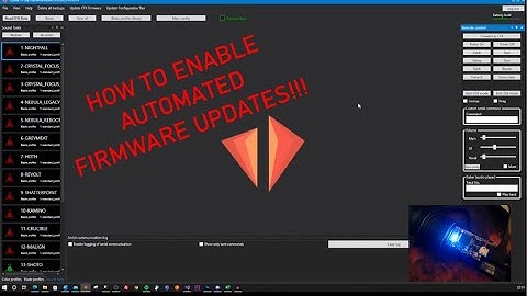 How to enable automated firmware updates for the Crystal focus 10 CFX lightsaber soundboard
