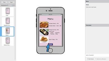 Interface User Balsamiq Mockup tentang penjualan makanan