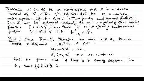 Lecture 18  Extension of Uniformly Continuous Mappings