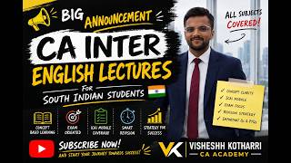 CA Intermediate Classes in English | Complete Guidance for South Indian Students |100% free lectures