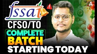 FSSAI CFSO/TO 2026 Complete Batch | Full Syllabus + Strategy | Start Today By Sandeep Sir