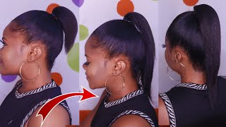 How To Get Long Natural Hair In Five Minutes Without Weave ; Natural hairstyle tutorial