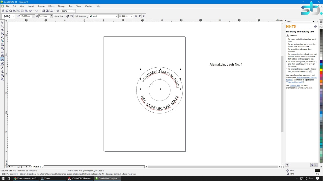  Tutorial Cara Membuat Desain Stempel di Corel Draw  X3 