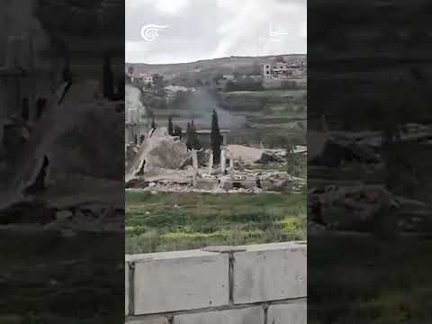 لحظة شن طيران الاحتلال غارة على بلدة عيتا الشعب