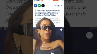 Anitta debocha após Câmara dos Deputados aprovar repúdio contra ela, Madonna e Pabllo Vittar.