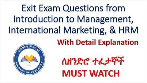 Exit Exam Q&A from Management,International Marketing,and HRM@DDTUTOR234