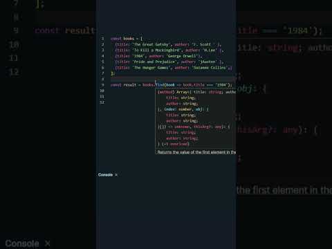 Find Method In Javascript #programming #coding #javascript #shorts #trending