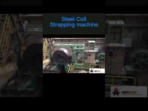 Automatic hot roll steel coil strapping machine and packing line