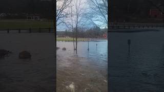 Catastrophic River Flood after Rainstorn in Connecticut