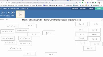 Algebra IIA Week 9 Desmos - Factor by Grouping Card Sort