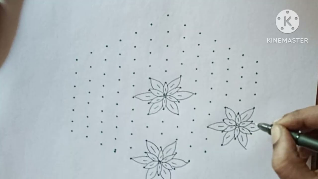 Easy and simple Kolam || Poo kolam || Dots Kolam || 13*7 Middle  Dots || February 13, 2026