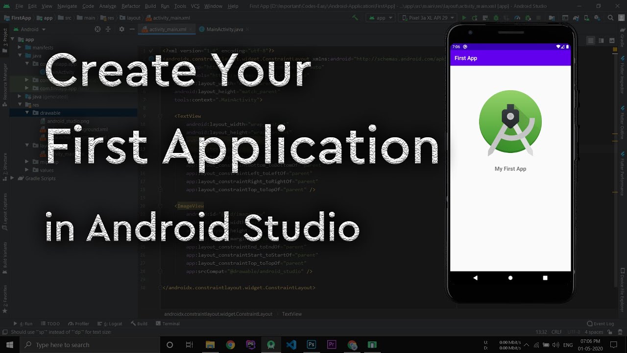 Tutustu 87+ imagen android studio first app