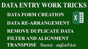 DATA ENTRY TIPS AND TRICKS IN TAMIL IN EXCEL | How to do data entry work job 100%