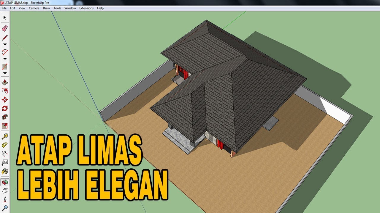 Teknik Membuat Atap Limas  Jurai pada Rumah  di SketchUp 