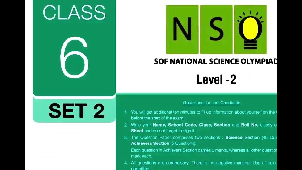Sof nso national science olympiad class 6 level 2 previous year