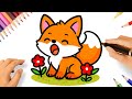 HOW TO DRAW A CUTE FOX EASY ???????? CUTE ANIMALS