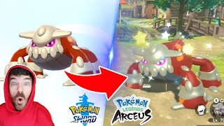 SHINY HEATRAN REACTION! Found in Dynamax Adventure and Brought to Pokemon Legends Arceus