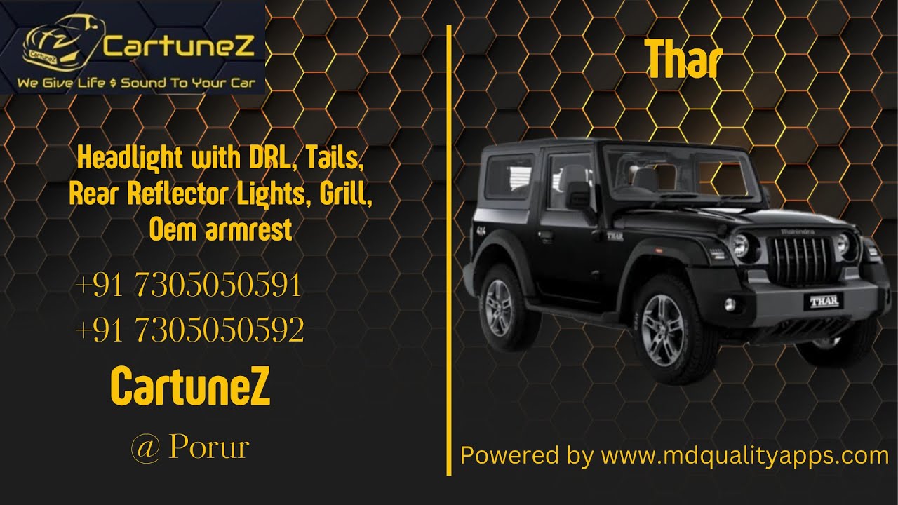Thar Headlight with drl Rear reflector lights Car Accessories