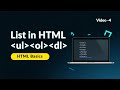 List in HTML- HTML Fundamentals