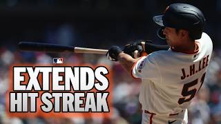 2 more hits for Jung Hoo Lee! Extends his hitting streak to 18 games, longest active run in MLB 🔥