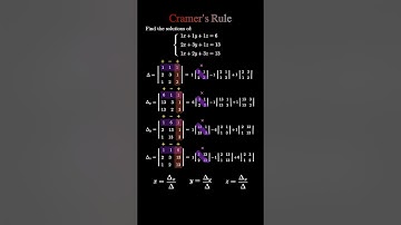 🧮 Cramer’s Rule for 3x3 Systems |Full Walkthrough! #cramersrule #linearalgebra #matrix #determinants
