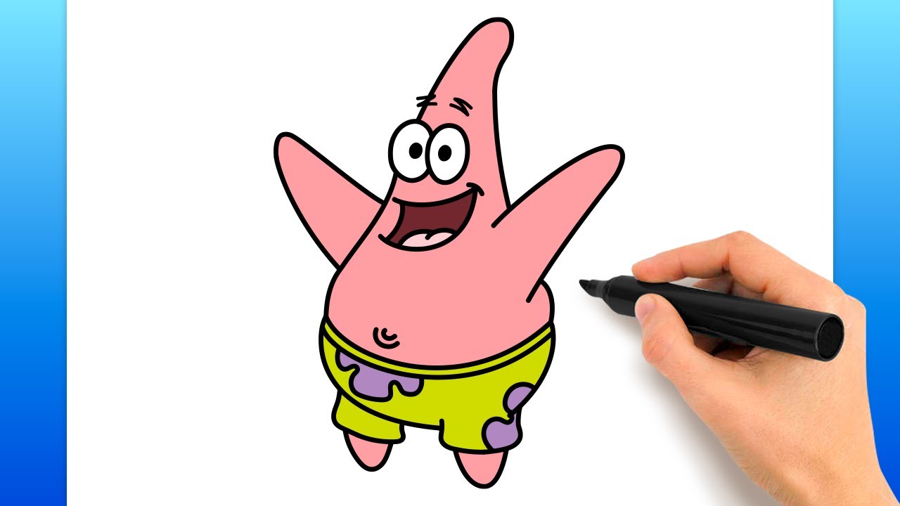 スポンジボブからパトリックスターを描く方法（簡単な描画