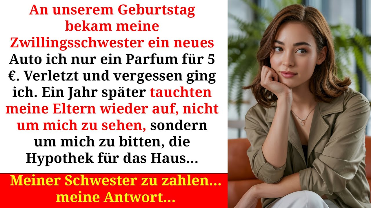 Meine Zwillingsschwester bekam ein Auto ich nur 5€ Parfum… ein Jahr später…