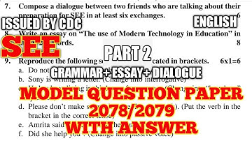 Class 10 (SEE) English Model Question Paper 2078/2079 With Full Solution (PART-2)