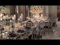 Silver  black wedding decor at bell tower houston  royal luxury events