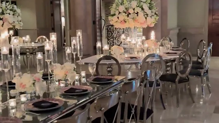 Silver & Black Wedding Decor at Bell Tower Houston | Royal Luxury Events