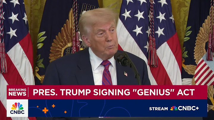 President Trump speaks ahead of signing the GENIUS Act
