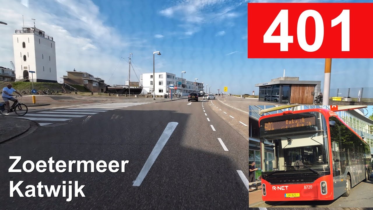 Qbuzz lijn 401: Zoetermeer Centrum West - Katwijk Boulevard-Zuid | Qbuzz ZHN | Qbuzz 8720 | 2025