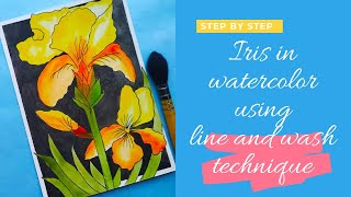 How to use Line and Wash technique for Florals