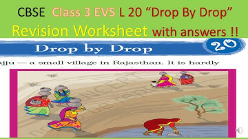 CBSE  Class 3 EVS L 20 Drop By Drop Revision Worksheet with answers !! Extra Questions !!