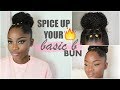 NATURAL HAIR - SPICE UP YOUR BASIC BUN🔥| PROTECTIVE CRISS CROSS BRAIDS